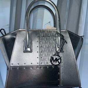 Michael Kors Avril Silver Small Satchel Bag NWT